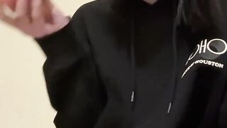 Fucking pussy with a dildo in the entrance