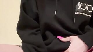 Fucking pussy with a dildo in the entrance
