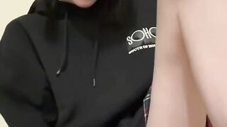 Fucking pussy with a dildo in the entrance