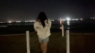 pee on public beach