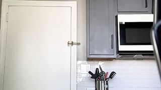 Petite teen desperately undresssing from romper to PISS in the sink!