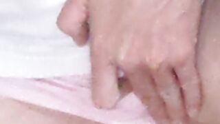 Pissing on Uncut Dildo Pee Fuck