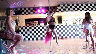 Noochka Seduces Marie & Lety with an Incredible Demonstration of Pole Dance to End with a Lesbian Threesome and Squirt!