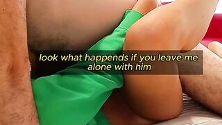 Stepsister cheating with stepbro in a hotel room and films for cuckold BF snapchat