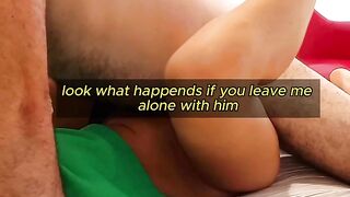 Stepsister cheating with stepbro in a hotel room and films for cuckold BF snapchat