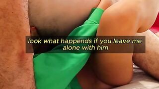 Stepsister cheating with stepbro in a hotel room and films for cuckold BF snapchat