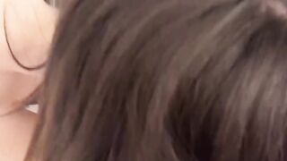 Close-up footage of blowjob and cowgirl