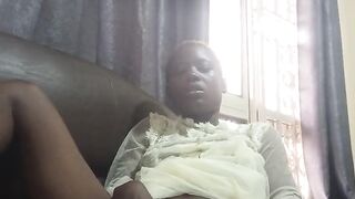 Fucking with carrot while sitted on sofa