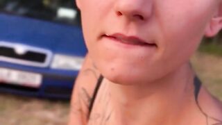 Sloppy Blowjob From Tattoed Slut at Camping Site