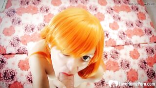 POV of hot cosplay girl sucking dick