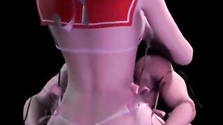 3D Sexy Cosplay Tall Wife Cheating with Short Big Cock Lover