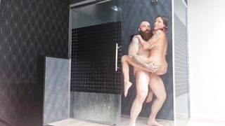 Multiple Squirts in the Shower and the Iron-biker Cumshot in My Face!!