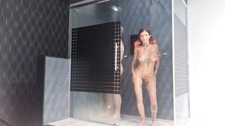 Multiple Squirts in the Shower and the Iron-biker Cumshot in My Face!!