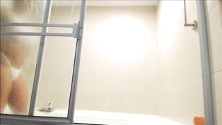 As I shower, I want you to watch me masturbate