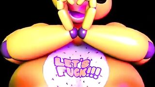 Chica bounces her tit out of love for you - animation