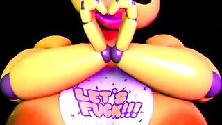 Chica bounces her tit out of love for you - animation