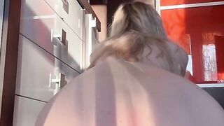slut is riding a massive bbc dildo