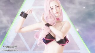 [MMD] IVE - Accendio Ahri Akali Seraphine Sexy Kpop Dance League of Legends Hentai Uncensored