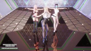 [MMD] IVE - Accendio Ahri Akali Seraphine Sexy Kpop Dance League of Legends Hentai Uncensored