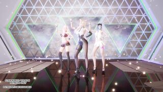 [MMD] IVE - Accendio Ahri Akali Seraphine Sexy Kpop Dance League of Legends Hentai Uncensored