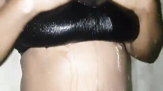 Ebony in Shower