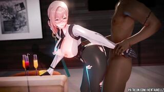 First anal for a student with big tits