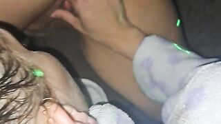 Here I'm eatting this fat latina ass pussy and ass from behind real good.