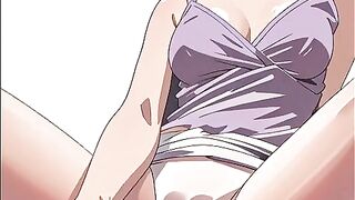 Hentai hot girl play with cucumber.