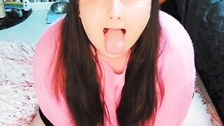 Kawaii Girl Attempting Ahegao Face For The First Time