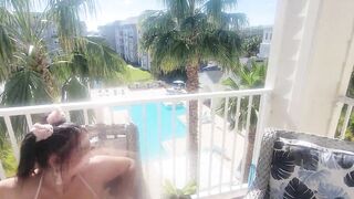 Russian Slut Plays With Her Pussy Till Huge Creamy Squirt Hoping Neighbors Will See