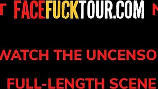 Big Saggy Tits Latina Teen On Her Knees Gets Face Fucked With No Mercy