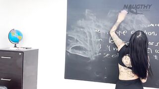 Beautiful teacher records a porn video in the classroom
