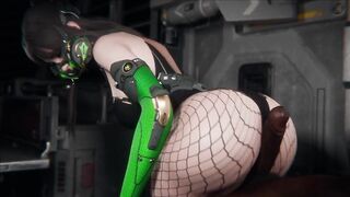 Madruga3d Freina From the First Descendant: Sexy Big White Ass Jerking off a Huge Black Cock