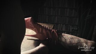 Shiny Red High Heeled Boot Submission (crawl Across My Desk and Lick My Boots)