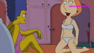 Marge Simpson the lesbian fucked Lois with a strap-on - Cartoon Parody