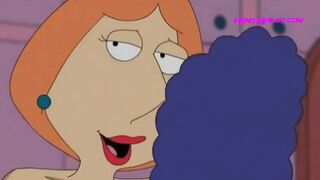 Marge Simpson the lesbian fucked Lois with a strap-on - Cartoon Parody