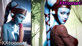 Star Wars Aayla satisfies your sexual desires on the spaceship and lets you cum inside
