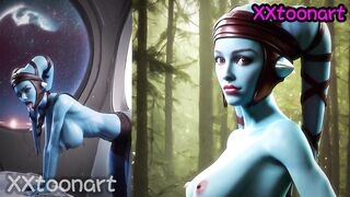 Star Wars Aayla satisfies your sexual desires on the spaceship and lets you cum inside