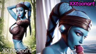 Star Wars Aayla satisfies your sexual desires on the spaceship and lets you cum inside
