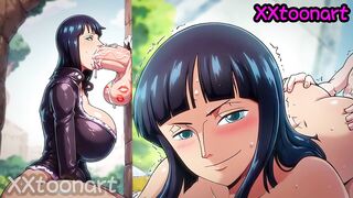 來自One Piece 的 Nico Robin, 古銅色的皮膚令人性慾爆滿 hentai