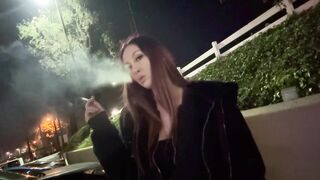 Italian Hot Milf Artemisia Love Cigarette Smoking Fetish Outdoor Long Hair Fetish