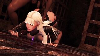 White haired slut likes getting fucked [3d Hentai]