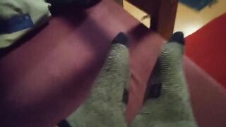 Beautiful White Legs From Which I Take off My Socks
