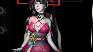 3D Horny Slut Cosplay Whore Have Footjob Sex
