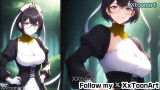 Maid from Solo Leveling Hentai - Bora Lee is Playing her Super big Tits to make you cum