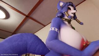 Furry Waifu Krystal having a good time with anon