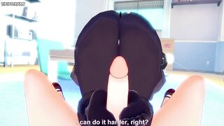 POV Hentai Footjob from Nana Shimura from Boku No Hero Academia