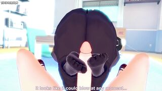 POV Hentai Footjob from Nana Shimura from Boku No Hero Academia