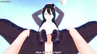POV Hentai Footjob from Nana Shimura from Boku No Hero Academia