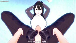 POV Hentai Footjob from Nana Shimura from Boku No Hero Academia